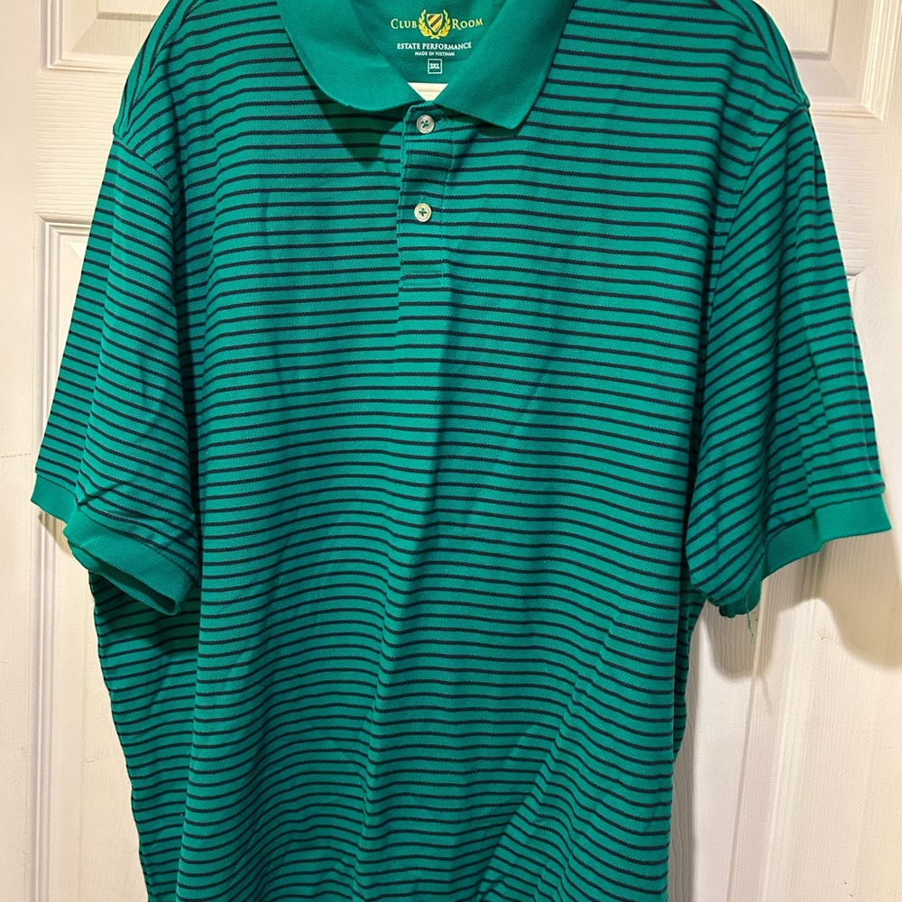 Cutter & Buck Green Striped Men's Polo Shirt